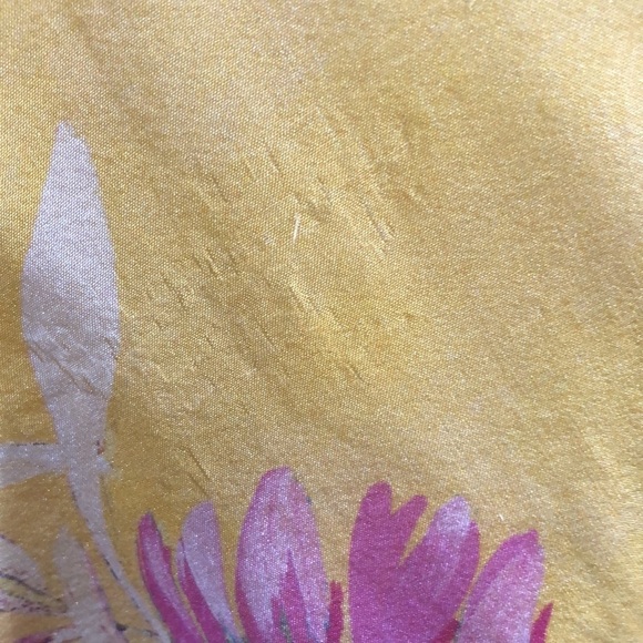 AMUR Vi Dress Size 0 Yellow Silk Floral Print Ruffle - Picture 4 of 10